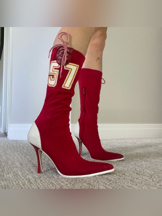 Steve Madden Shoes - Vintage Y2K Steve Madden Hurikane Mid-Calf Lace-Up Sporty Stilletto Boots